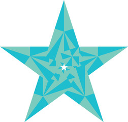 Obraz premium Abstract Blue Geometric Star with White Star Center Decoration Design