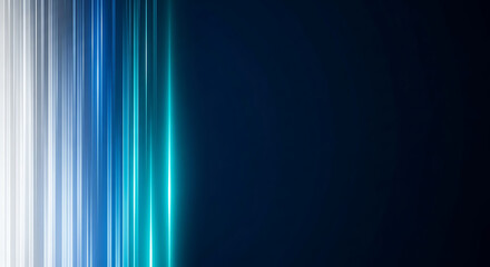 Abstract blue and white light streaks on a dark background, representing speed and technology