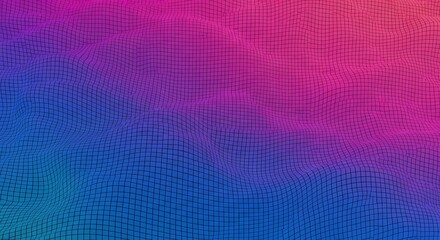 Vibrant gradient mesh landscape, futuristic digital art