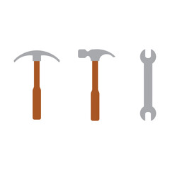 set of tools Builder sign vector flat icon