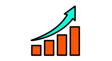 Growth chart isolated on transparent background
