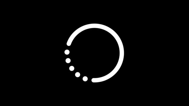 Rotating line circle with dotted segment loading animation. UI design 4K video for download, upload, update, waiting. animated throbber