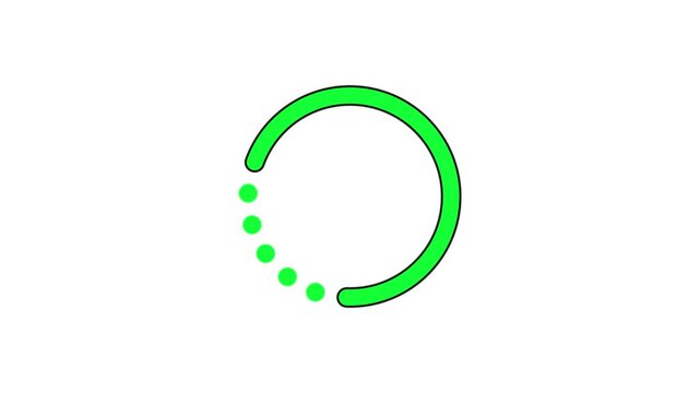 Rotating line circle with dotted segment loading animation. UI design 4K video for download, upload, update, waiting. animated throbber
