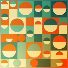 Colorful geometric retro pattern with circles and squares in vibrant symmetrical layout [Converted].eps