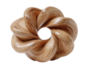 Swirled wood sculpture with central hole