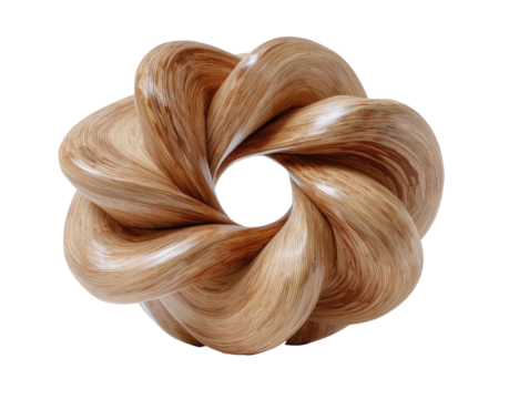 Swirled wood sculpture with central hole