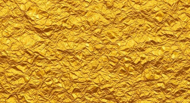 Golden crumpled foil texture background for design element - Powered by Adobe