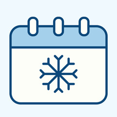 Blue icon of an winter calendar