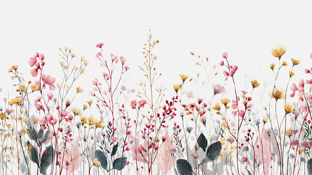 Elegant wedding invitation card white background . Minimal hand painted watercolor Sunflowers texture template background. Design for wedding, vip cover, poster, rsvp modern card.Valentine's Day