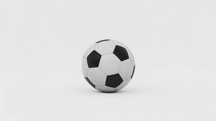 Obraz premium Black and White Soccer Ball on White Background — Photorealistic Minimalist Sports Equipment