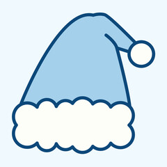 Blue icon of an santa hat