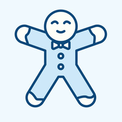 Blue icon of an gingerbread