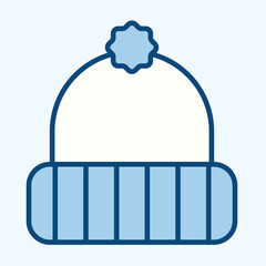Blue icon of an beanie