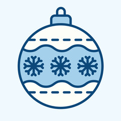 Blue icon of an christmass ball