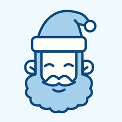 Blue icon of an santa claus