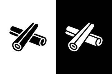 Elegant Cinnamon Sticks Silhouette. Vector Icon for Spice and Herbal Design Concepts