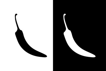 Hot chili paper icon Silhouette vector design on white black background.
