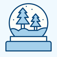 Blue icon of an christmas globe