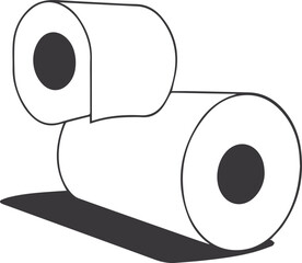 toilet paper on white background