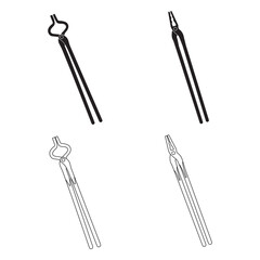 Blacksmiths clamping tool icon design