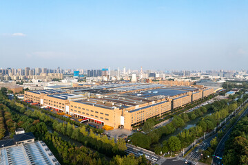 aerial view modern industrail building