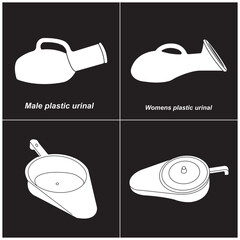 Male and women  plastic urinal
