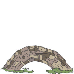 classic old stone river bridge vector cartoon element design