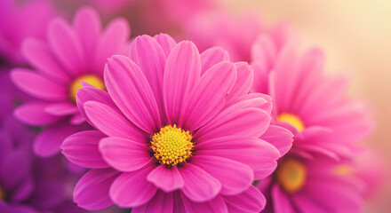 Purple Daisy Bouquet on Dark Background