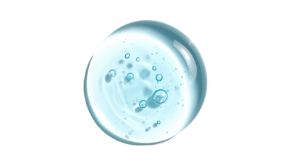 Clear gel blob with air bubbles