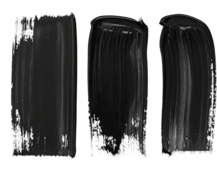 Dark, glossy acrylic paint strokes on white