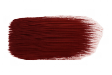Red acrylic paint stroke textured smear on transparent background creating a banner or brush mark design element