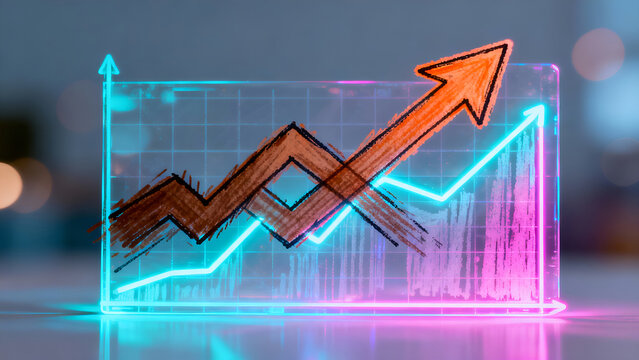 Colorful Growth Trend Graph Illustration