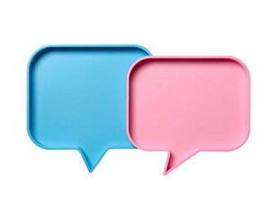 Fototapeta premium Two speech bubbles, one blue, one pink