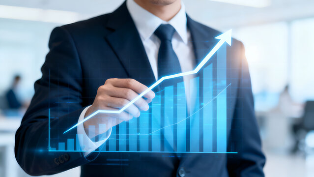 Businessman Presenting Growth Chart