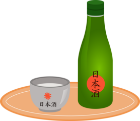 Green Sake Bottle and Cup