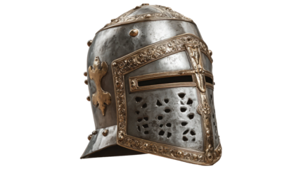 medieval helmet isolated on white background