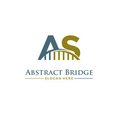 design logo letter AS Bridge vector template