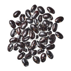 Obraz premium Overhead View of Black Beans Pile isolated on a transparent background