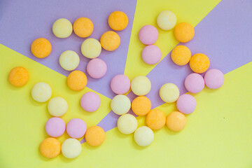 Candy on the colorful background