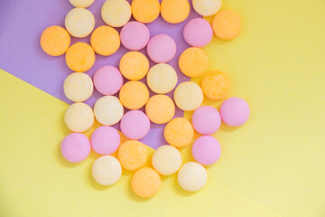 Candy on the colorful background