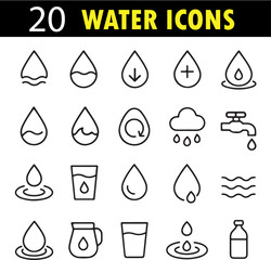 Water Vector Icon Set | Clean Outline Collection for Nature, Liquid, and Environment Concepts
