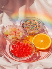 Joyful Neon Ultra-Realistic Dessert Selection Contemporary Food and Drink Marketing Content for Social Media Trends