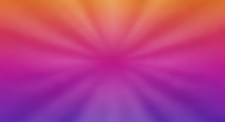 Vibrant radial gradient background with a colorful light burst effect creating an energetic and dynamic abstract design in shades of orange, pink, and purple, perfect for modern digital projects