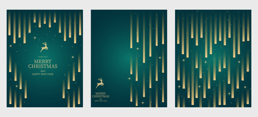 Merry Christmas and Happy New Year. Vector illustration templates for holiday greeting card, background, website and social media banner, marketing material.