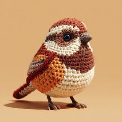 Mini sparrow knitted toy