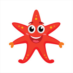 Funny Marine Starfish Vector Art for Cartoon and Logo Design