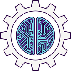 Artificial intelligence brain circuit gear digital technology