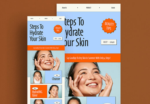 Blue And Orange Hypebeast Skincare Tips Email Newsletter