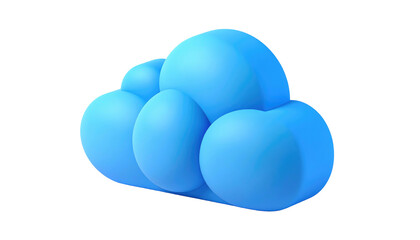3D rendering A light-blue cloud composed of multiple spherical shapes against a stark black background