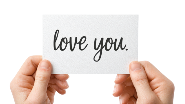 Hands Holding Love You Card: Affectionate Message for Valentine's Day or Anniversary
